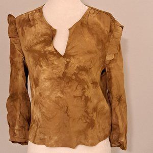 Madewell Tie-Dye Ruffle Shoulder Top Size XS NWT